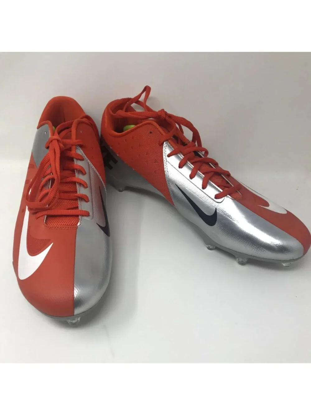 Nike Hyperfuse Orange Silver Football Cleats Shoes Size 14.5